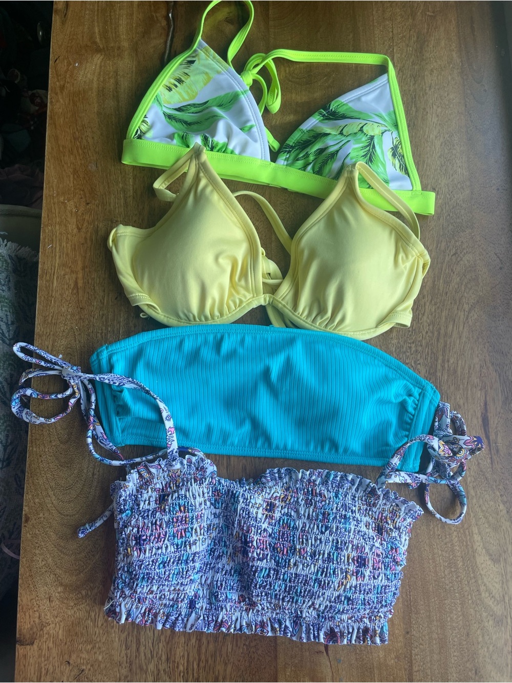 Bikini Tops Bundle — Neon Green, Yellow, Teal & Multicolor